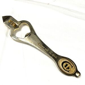 VINTAGE Can/Bottle Opener 6” Calvert Dist. Co NYC KEYCHAIN BEER Breweriana Bar